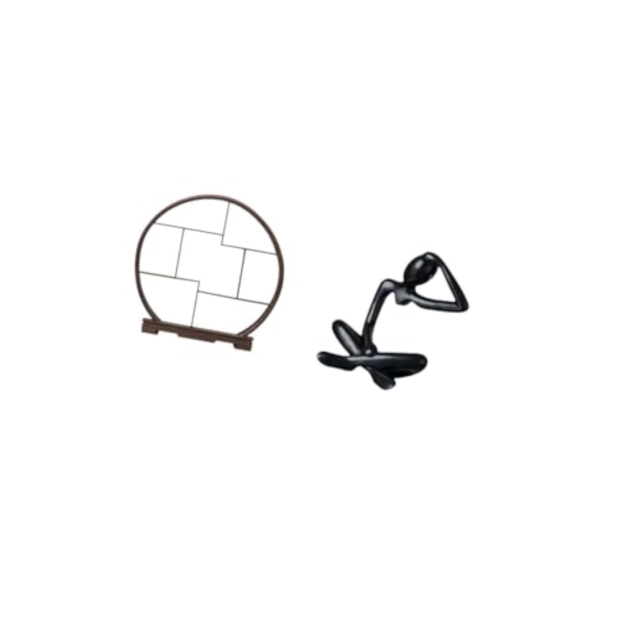 Wooden Thinker Display Stand, Abstract Statue Organizer